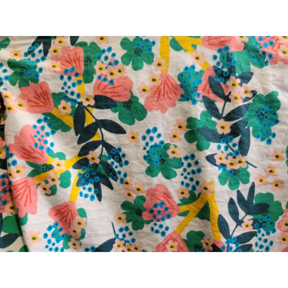 Emily Lovelock Floral Cactus Print Puff Sleeve Ruffle Neck Blouse XS US 2-4 - Picture 10 of 13